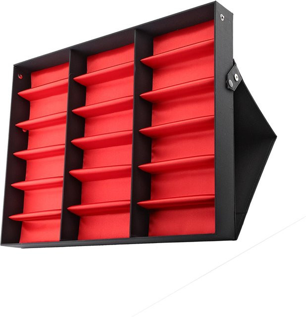 Brillenständer und Schmuckorganizer mit 18 Fächern von Painter in Schwarz oder Rot, B/T/H: 47,0 x 37,0 x 6,0 cm - Bild 1