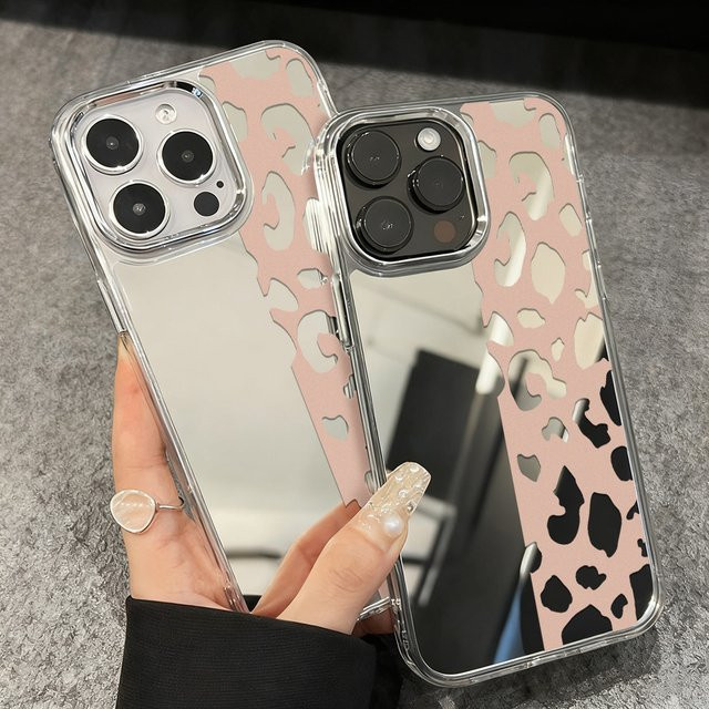 Luxus Leopard Make-up Spiegel Handyhülle für iPhone 17 Pro Max und iPhone 15 Pro Max - Bild 1