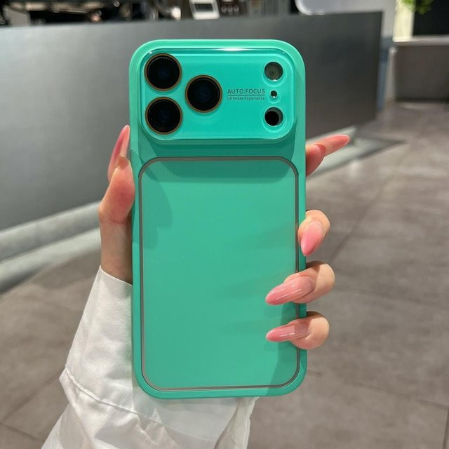 Apple iPhone Case in Bonbonfarbe Grün mit mattem Fenster und stoßfestem Kameraschutz für iPhone 13, 14, 16 Pro Max und 13 Pro - Bild 1