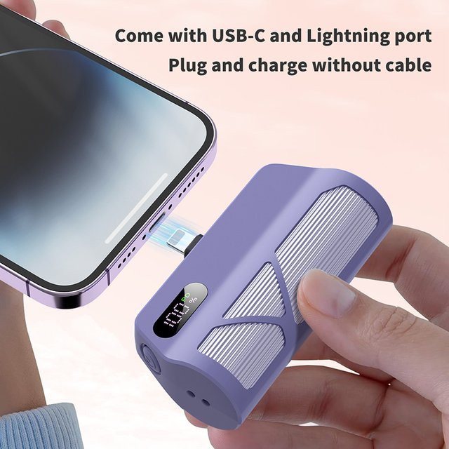 Magnpter Kapsel Mini Powerbank 5000 mAh Externer Akku Schnellladegerät in Schwarz für iPhone 16 15 Samsung Xiaomi - Bild 1