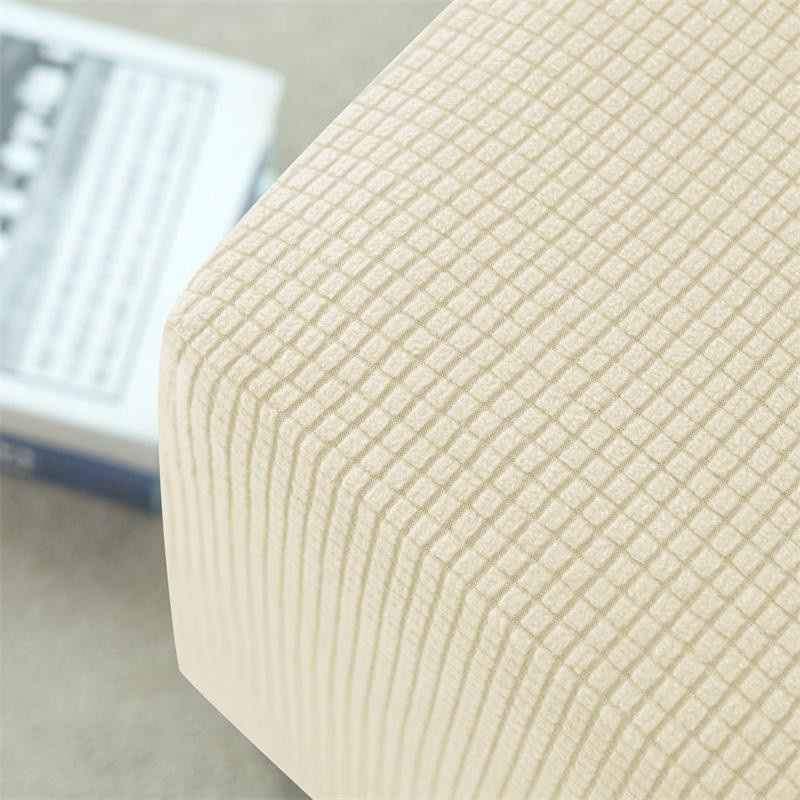 Elastischer Ottomanenbezug aus Jacquard für quadratische Fußhocker, schmutzabweisend und waschbar, Household supplies MH - Bild 2