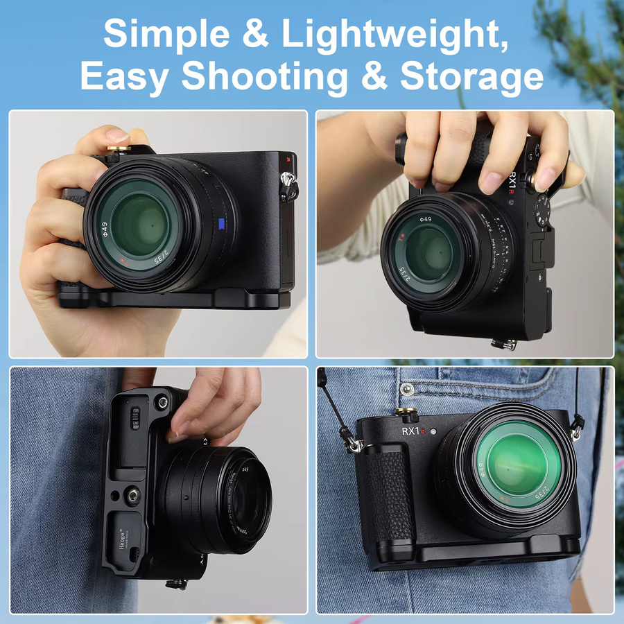 Haoge HG-RX1RIII Rutschfester Kamerahalterungshalter Handgriff in Schwarz für Sony Cyber-shot DSC-RX1R III, RX1RM3, RX1RIII - Bild 4