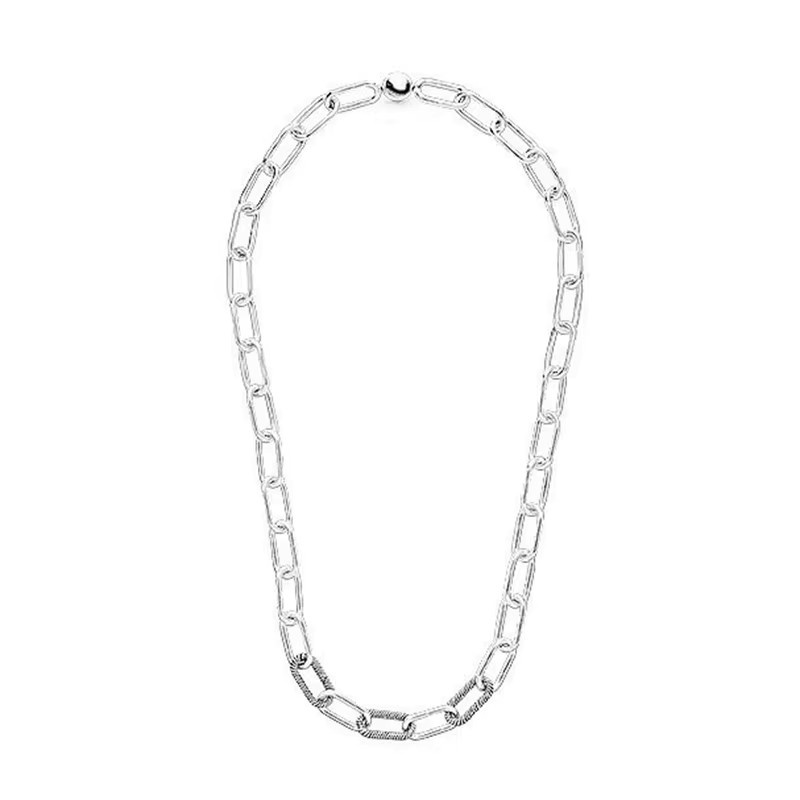 Potdemiel Halskette 925 Silber, Schlangenknochen-Design, Damen - Bild 1