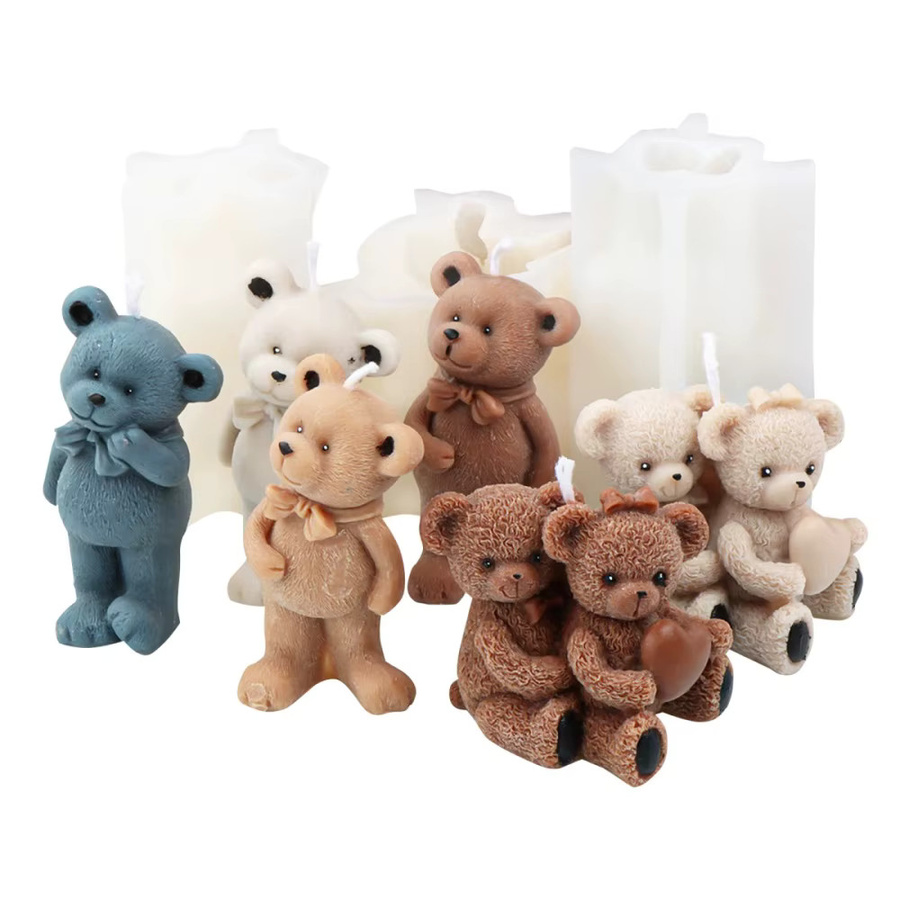 3D Teddybär Silikonform für Duftkerzen und DIY-Projekte aus Harz oder Gips - Bild 2