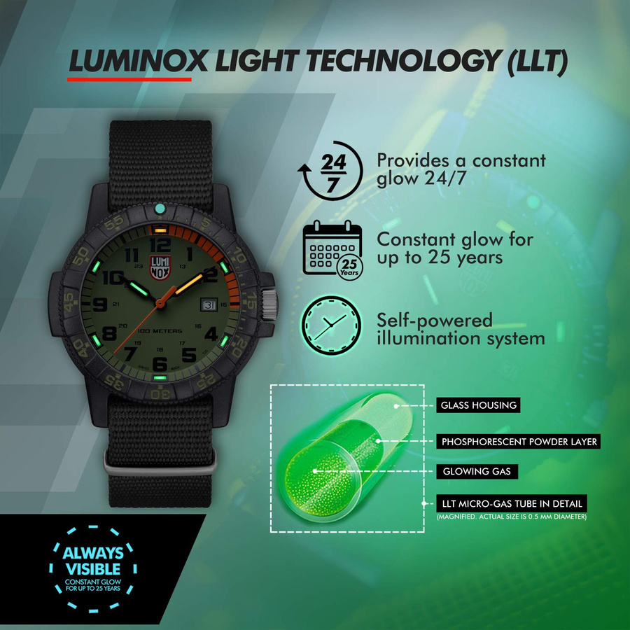 Luminox Armbanduhr, Quarz, Kunststoff, 44 mm, Grün, Herren - Bild 2