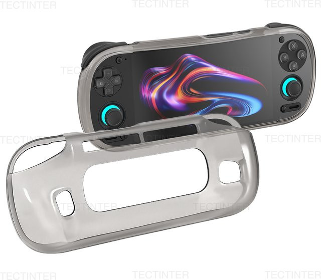 TECTINTER Transparente TPU-Schutzhülle für Retroid Pocket 6 Handheld-Spielekonsole in Schwarz - Bild 1