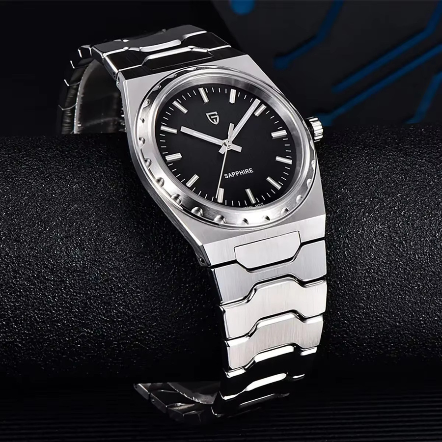 PAGANI DESIGN Armbanduhr, Quarz, Edelstahl, 37 mm, Herren, Schwarz - Bild 3