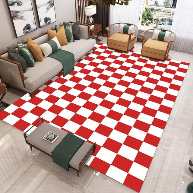 Lodestar Schachbrettmuster Teppich mit Karomuster in Blau, Grün und Rot, rutschfest und modern, B: 80 cm, L: 120 cm - Bild 1