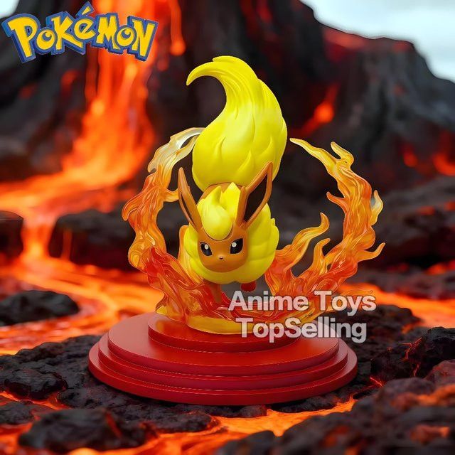 Bandai Pokémon Flareon Actionfigur aus PVC in Orange, 9 cm Sammlermodell - Bild 1