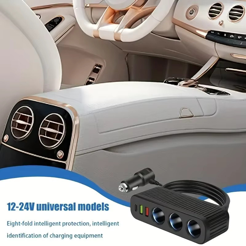120 W 4-in-1 USB-Autoladegerät mit USB-C und USB-A Schnelllade-Netzteil für das Auto, Schwarz - Bild 4