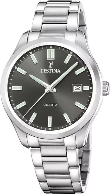 Festina Herrenuhr, Quarz, Edelstahl, Schwarz, 42 mm, 5 ATM - Bild 1