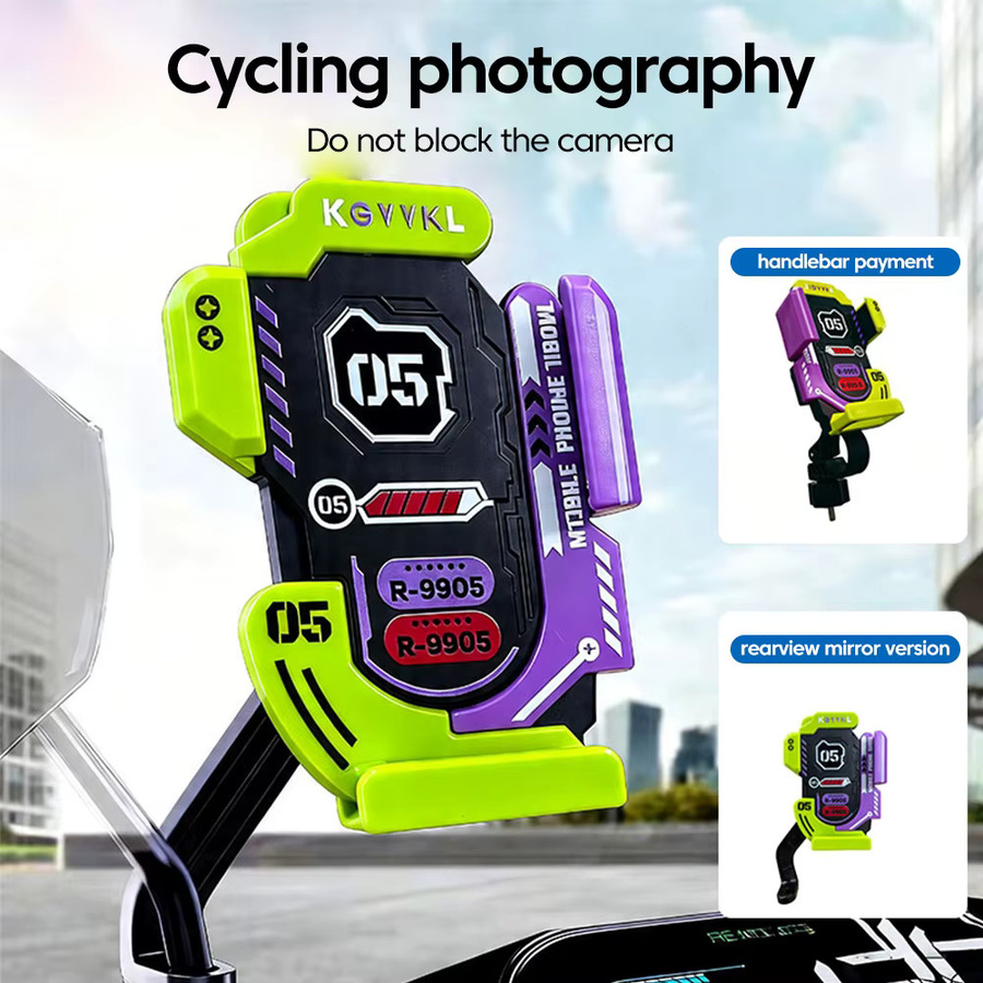 elough Handyhalterung für Motorrad und Fahrrad zur Navigation, verstellbarer und rutschfester GPS-Clip für Lenker oder Rückspiegel, mehrfarbig - Bild 3