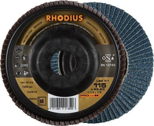 Rhodius LSZ P1 Fächerschleifscheibe Körnung 60 Blau für Edelstahl und Stahl, 10 Stück - Bild 1