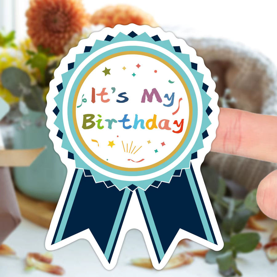 40 Stück Happy Birthday Aufkleber in bunt, medaillenförmige Etiketten zur Dekoration für Geburtstagsparty, Kuchenbacken und Süßigkeitenverpackungen - Bild 2