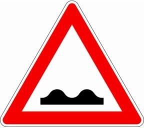 Verkehrszeichen VKZ.112 Dreieck unebene Fahrbahn in Rot, Breite: 90 cm - Bild 1