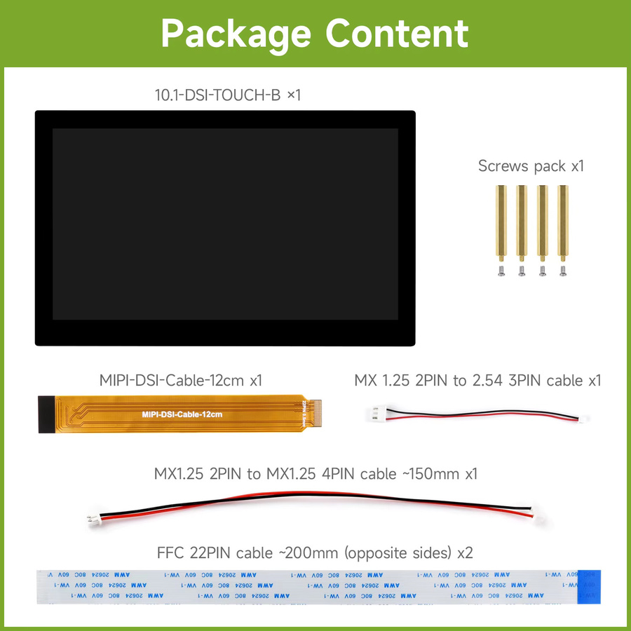 Waveshare 10,1 Zoll DSI kapazitives IPS Touch-Display für Raspberry Pi in Schwarz mit gehärteter Glasscheibe und 720 x 1280 Auflösung - Bild 6