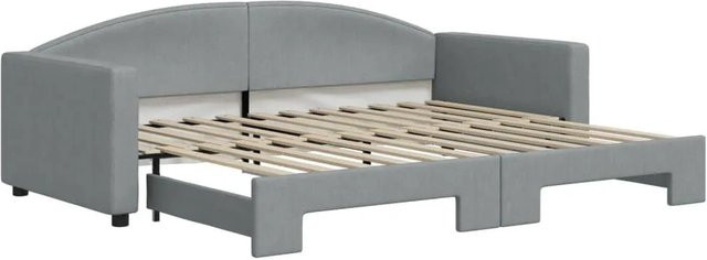 vidaXL Ausziehbares Tagesbett in Hellgrau mit Stoffbezug B/T/H: 90 x 200 cm - Bild 1