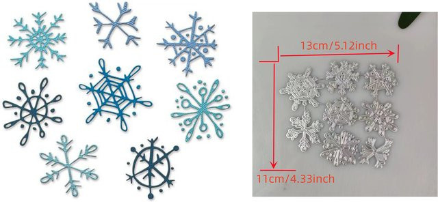 Metall-Stanzformen für Scrapbooking und Basteln mit Weihnachtsschneeflocken in Silber - Bild 1