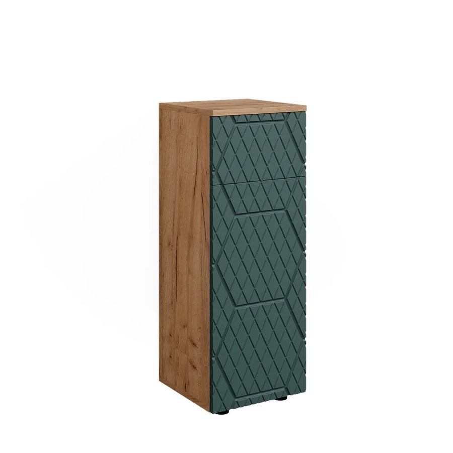 Vicco Midischrank Irma Badezimmer in Eiche Grün und Gold mit 1 Schublade und 2 Fächern B/T/H: 30 x 30 x 81 cm - Bild 3
