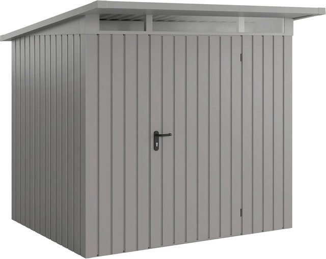 EcoStar Gerätehaus Euroline Pultdach in Graualuminium mit 1-flügliger Tür, B: 229 cm, T: 214 cm - Bild 1