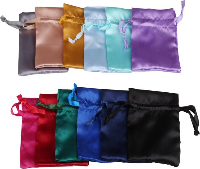 Luxus Satin-Schmuckbeutel aus Seide in Blau für Hochzeiten und Geschenke - Bild 1