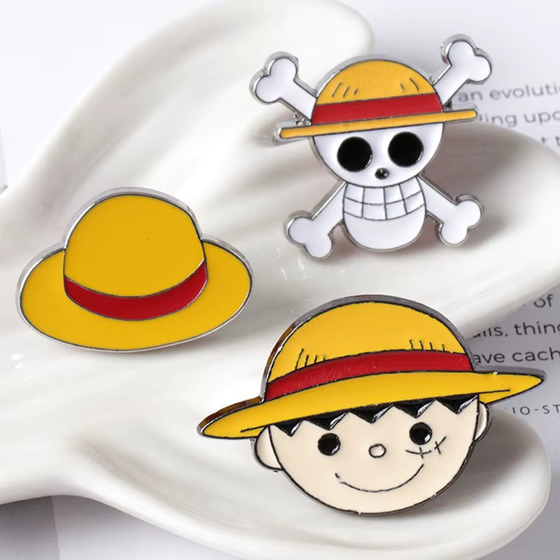 Bandai Brosche, Metall-Emaille-Pin, Totenkopf-Abzeichen, Unisex - Bild 4
