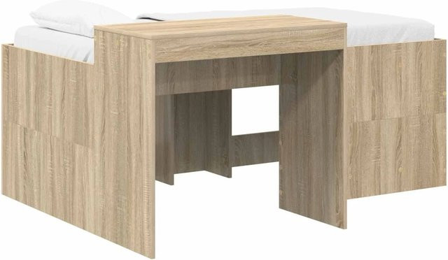 vidaXL Hochbett mit Schreibtisch für Kinder aus Holzwerkstoff in Sonoma-Eiche, B/T/H: 160 x 80 x 163 cm - Bild 1