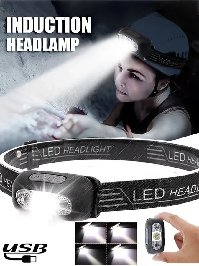 KDULIT LED-Induktionsscheinwerfer, wiederaufladbare USB-Lampe als tragbarer Scheinwerfer für Camping, Angeln und Notfälle - Bild 7