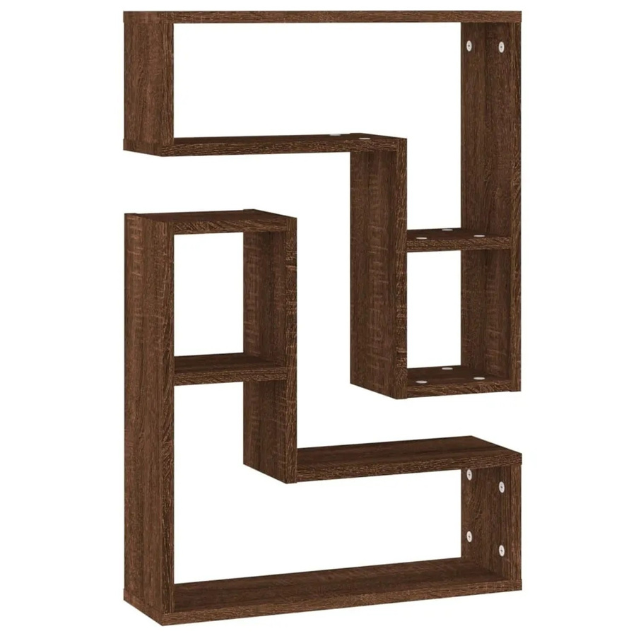 vidaXL Wandregale 2er-Set in Eiche Braun aus Holzwerkstoff, B/T/H: 50 x 15 x 50 cm - Bild 2