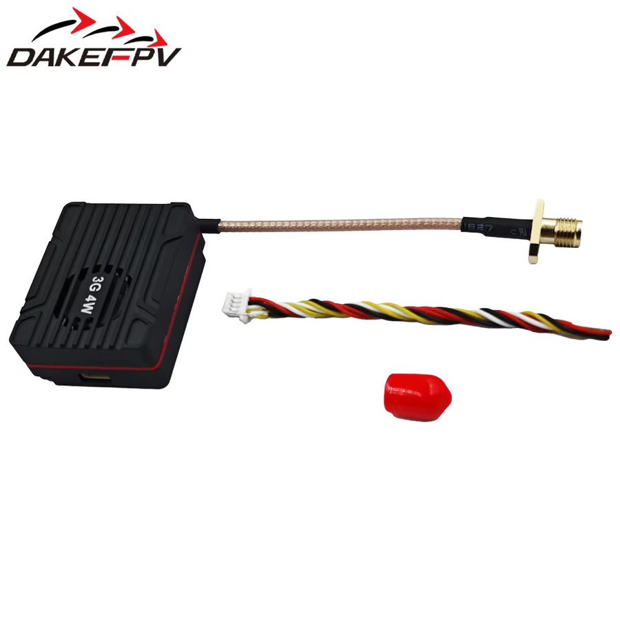 DAKE MAX VTX 3.3G 4W Hochleistungs-VTX 16CH Video-Sender mit CNC-Gehäuse für RC FPV Langstrecken-Starrflügler-Drohnen in Schwarz - Bild 3