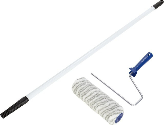 LUX-TOOLS Farbroller mit Teleskopstab und Rahmen, Breite: 25 cm, Farbe: Weiß - Bild 1