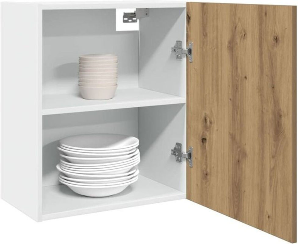 2er-Set Hängeschränke vidaxl aus Holzwerkstoff in Eiche Natur Braun mit Drehtüren, B/T/H: 50 x 31 x 60 cm - Bild 1