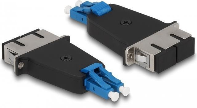 Delock Netzwerkkoppler LWL-Kupplung Duplex LC (M) zu SC (W) in Schwarz und Blau - Bild 1