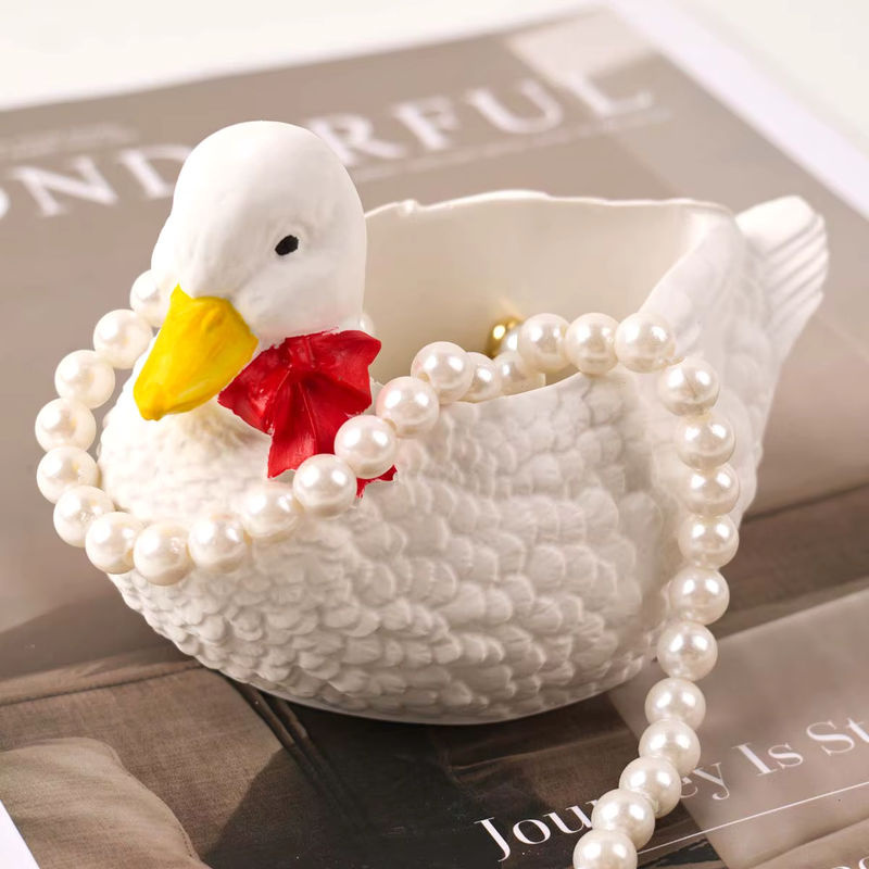 UDOCOOL Silikonform für kreative Gips-Enten als DIY Deko für Duftkerzen, Tassen oder Blumentöpfe in Weiß - Bild 3