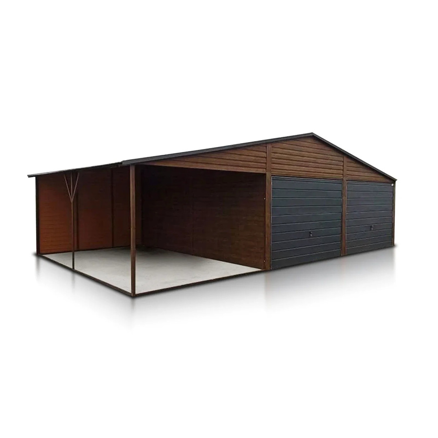 Liderstal Doppelgarage Premium aus Trapezprofilblech mit Satteldach und Schwingtor in Holzoptik, B/T/H: 600 x 500 x 310 cm - Bild 2