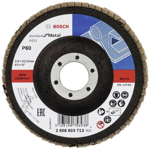 Bosch Fächerschleifscheibe X431 Standard für Metall, Durchmesser: 115 mm, Farbe: Multicolour - Bild 1