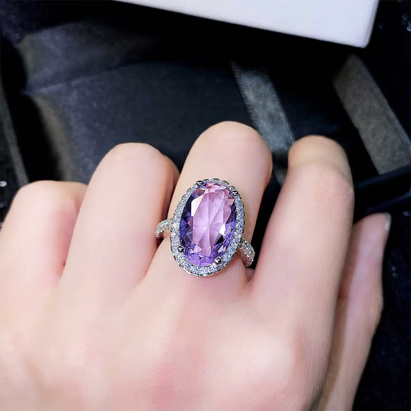 Huitan Ring, Lila Zirkonia, Silber, Damen - Bild 4