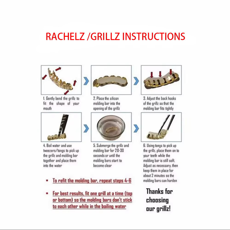 RACHELZ Grillz, Gold Silber Farbe, Bicolor, Unisex - Bild 2
