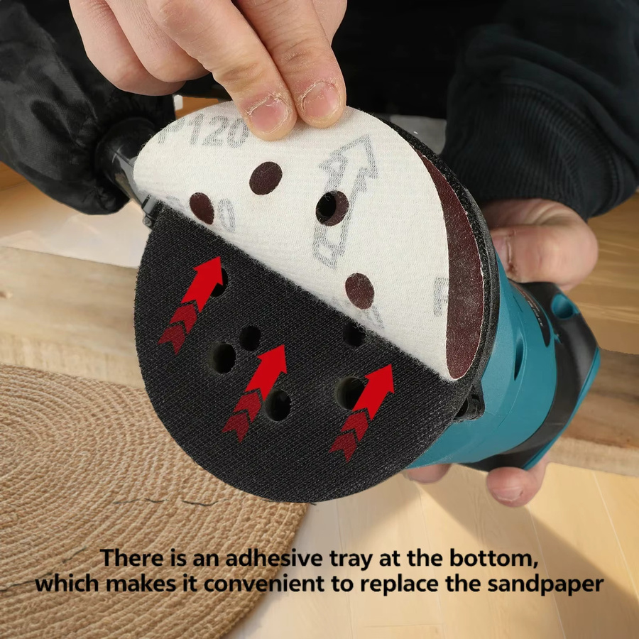 Makita Akku-Exzenterschleifer 125 mm für Holz und Metall zum Polieren und Schleifen - Bild 3