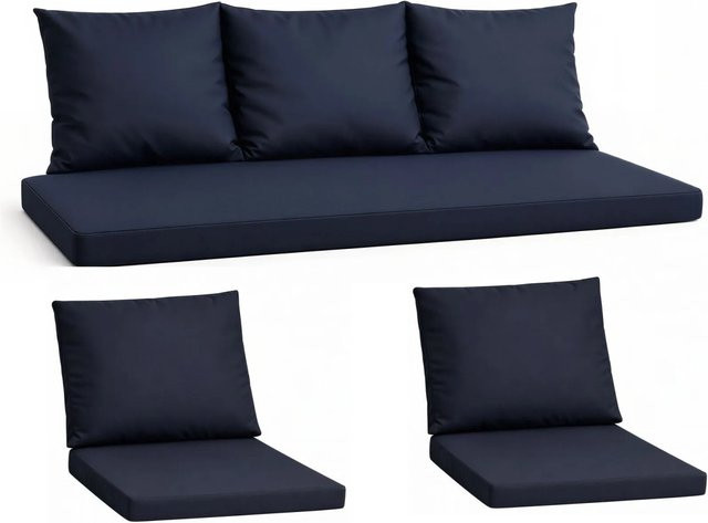 Setgarden Komfort Set Gartenloungekissen für Technorattan-Möbel in Marine Blau, 1-teilig, Breite: 140 cm, Tiefe: 50 cm - Bild 1