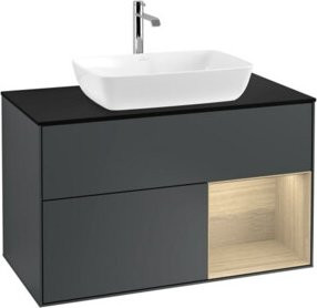 V&B Waschtischunterschrank Finion 100 in Schwarz lackiert, B/T/H: 100 x 50,1 x 50,1 cm - Bild 1