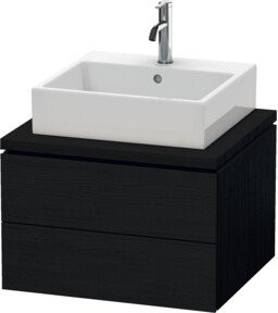 Duravit L-Cube Waschtischunterschrank mit 2 Schubkästen, Wandmontage, Weiß/Schwarz Matt, B/T/H: 62 x 54,7 x 40 cm - Bild 1
