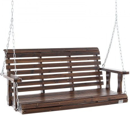 VEVOR Hollywoodschaukel aus Zedernholz in Braun mit Aufhängeketten, B/T/H: 137 x 71 x 60 cm