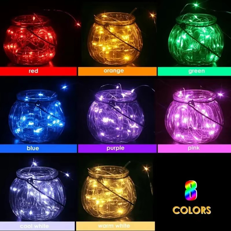 OKAL RED EAST LED-Lichterkette aus Kupferdraht mit Batteriebetrieb für Weihnachts-, Hochzeits- und Partydekoration - Bild 2