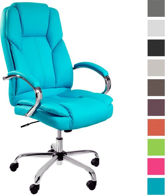 TPFLiving Premium XXL-Bürostuhl DALLAS Executive Chair aus Kunstleder in Hellblau, belastbar bis 215 kg - Bild 1