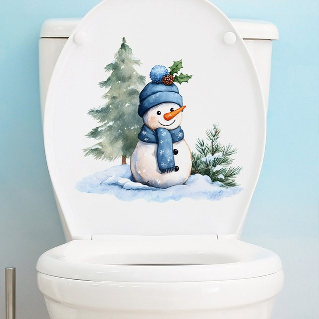 BRUP Schneemann WC Deckel Aufkleber Weihnachten Dekoration aus PVC in Mehrfarbig - Bild 1
