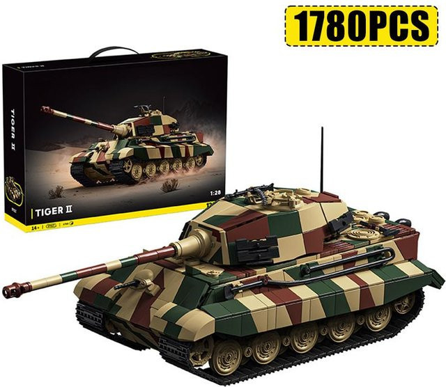 Deutscher Schwerer Tiger II Panzer, Modellbausteine, 1780 Teile, ab 14 Jahren - Bild 1