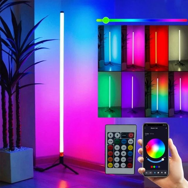 IKSLED RGB Eck-Stehlampe mit App-Steuerung, dimmbar und musikgesteuert für Party und Dekoration - Bild 1