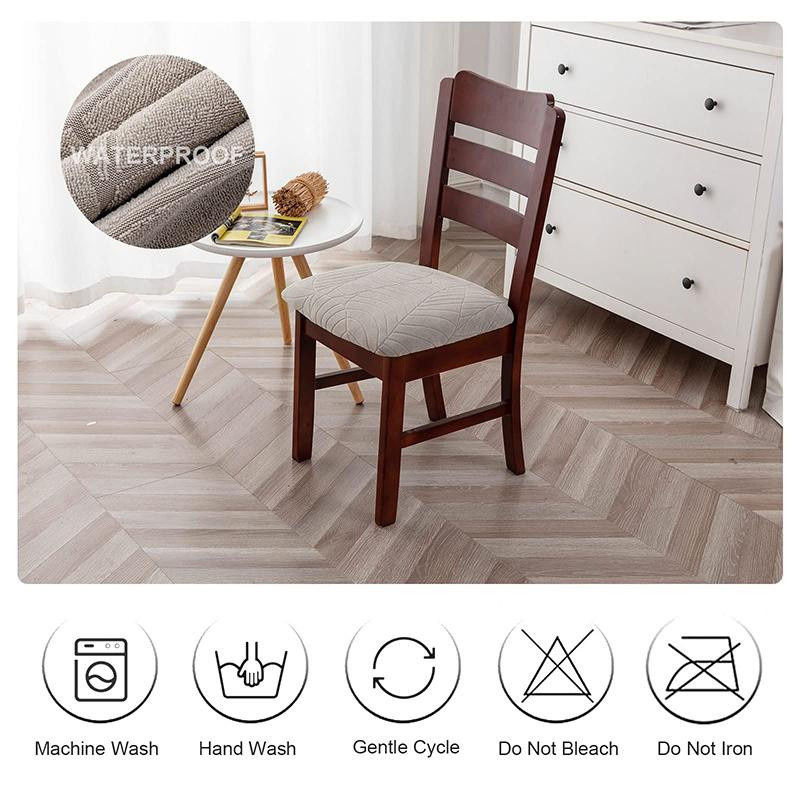 Lellen wasserdichte Stretch-Jacquard Stuhlsitzbezüge für Esszimmerstühle, abnehmbar und waschbar - Bild 2