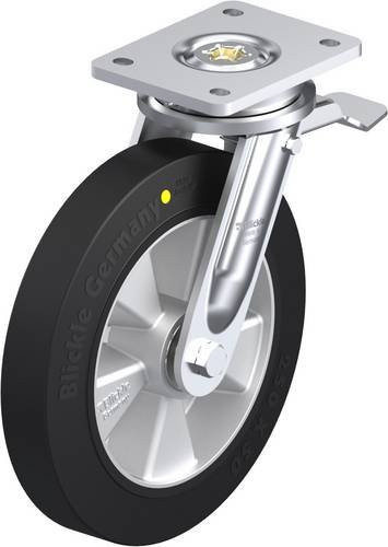 Blickle Lenkrolle LO-ALEV 250K-ST-EL mit Feststeller in Schwarz und Grau, Rad-Durchmesser: 25 cm, Tragfähigkeit: 650 kg - Bild 1